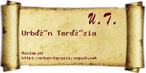 Urbán Terézia névjegykártya