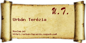 Urbán Terézia névjegykártya